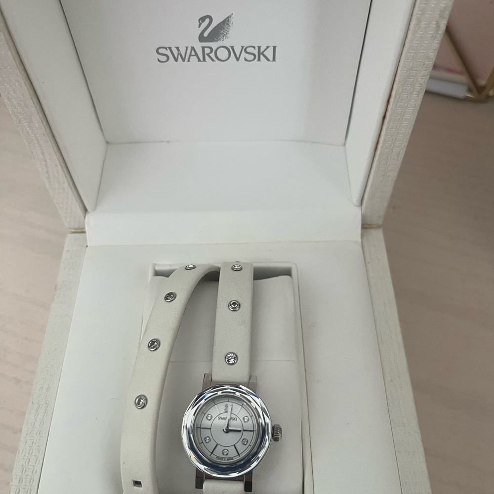 Swarovski White Crystal-Embellished Women's Watch